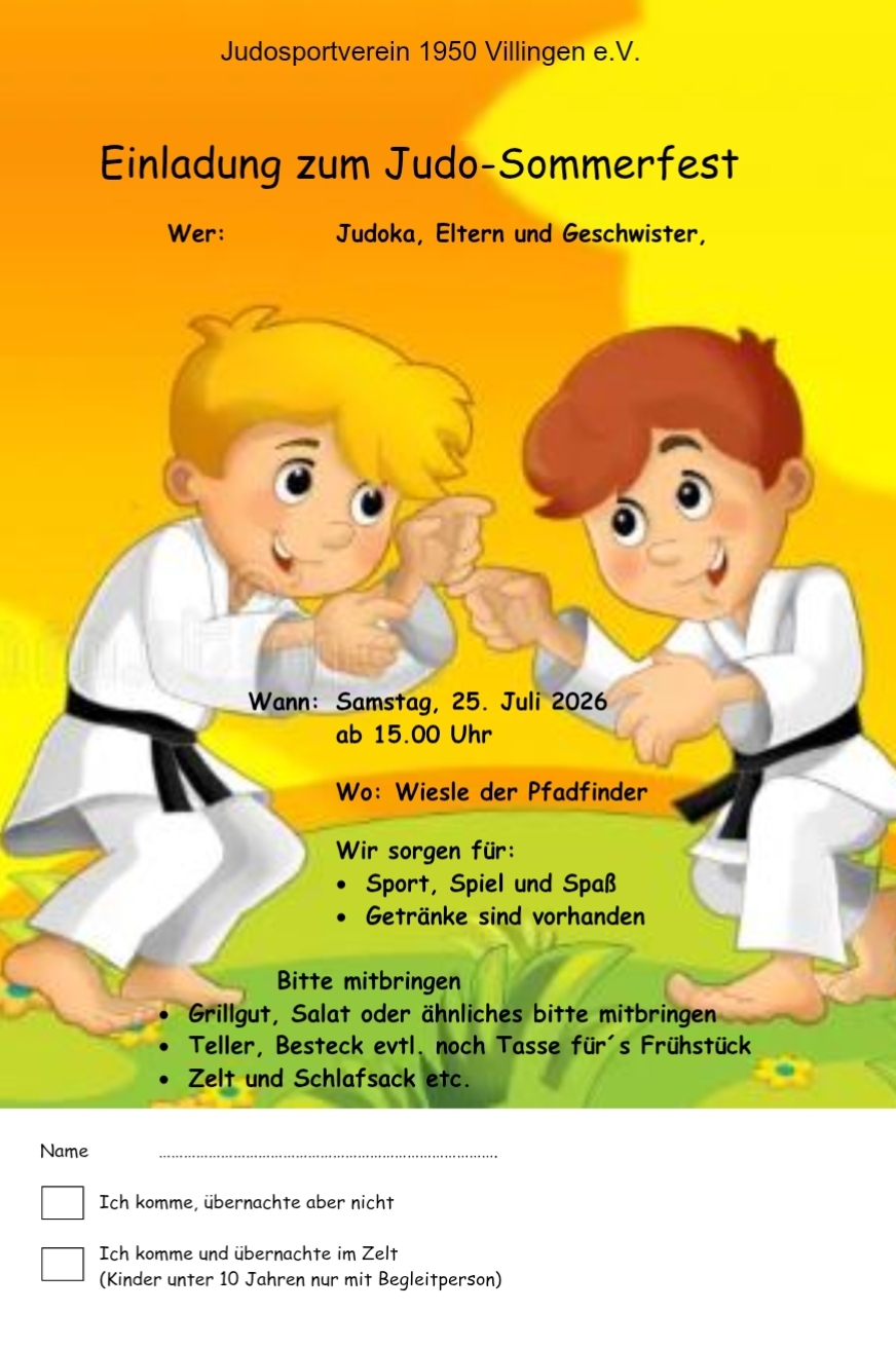 Sommerfest des JSV für Vereinsmitgliedern mit Familen